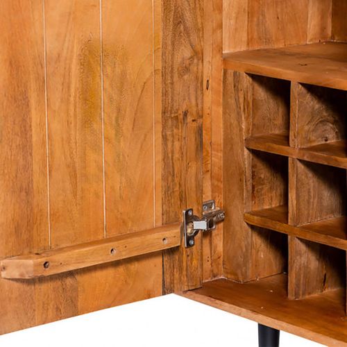 Meuble De Rangement 2 Portes En Manguier Plateau Marbre Pieds Teinté Embout Doré - Jamaris