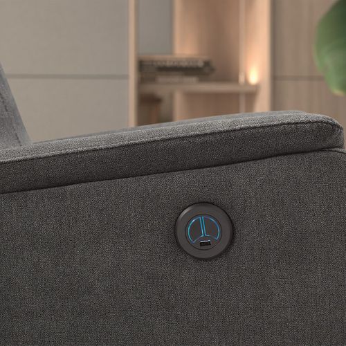 Fauteuil Relax Electrique Tissu Gris Foncé - Alcantar