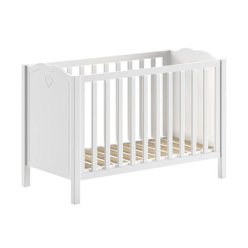 Ensemble Lit Bébé 60x120cm Avec Commode Et Plan à Langer Laqué Blanc - Milady