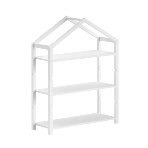 Bibliothèque Cabane En Pin Massif Laqué Blanc 3 Niveaux - Arkan