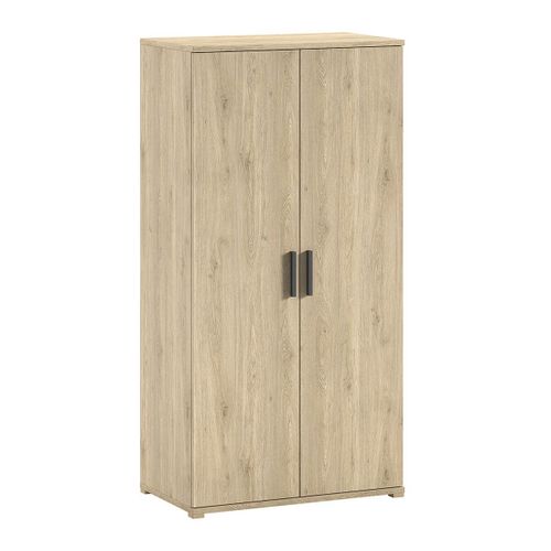 Chambre Enfant Lit 90x200cm + Chevet + Armoire 2 Portes Aspect Chêne - Marco