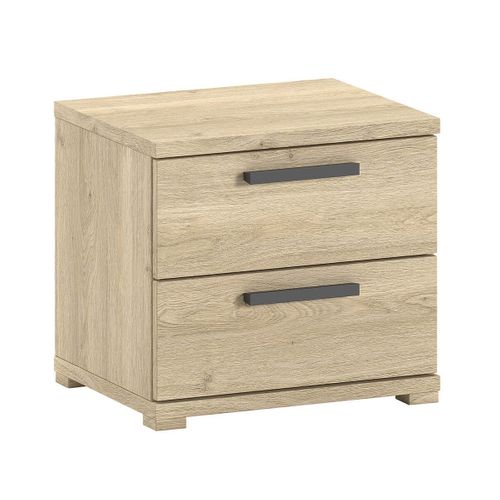 Chambre Enfant Complète Lit 90x200cm Chevet Armoire 3p Et Commode Aspect Chêne - Marco