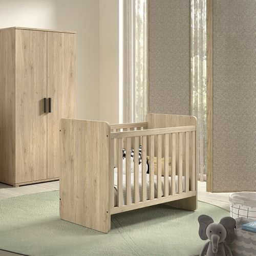 Lit Bébé 60x120cm Evolutif En 90x200cm Aspect Chêne Clair - Marco