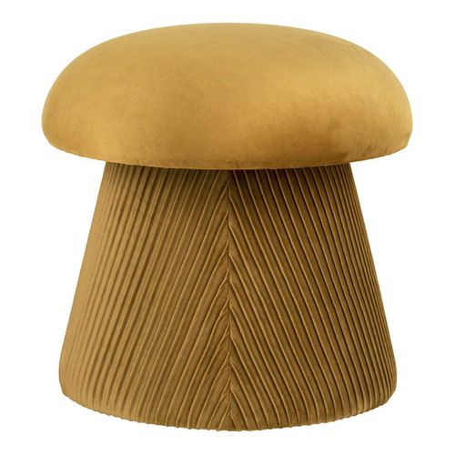 Pouf En Velours Jaune Moutarde Forme Champignon - Likaha
