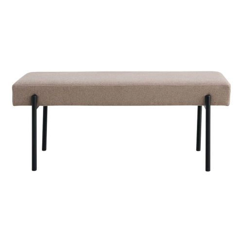 Banc 2 Places Tissu Beige Et Pieds Métal Noir - Vilony