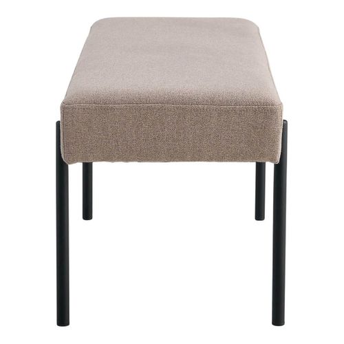 Banc 2 Places Tissu Beige Et Pieds Métal Noir - Vilony