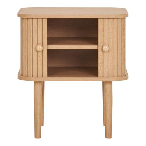 Bout De Canapé 2 Portes Coulissantes En Mdf Et Pin Naturel - Erika