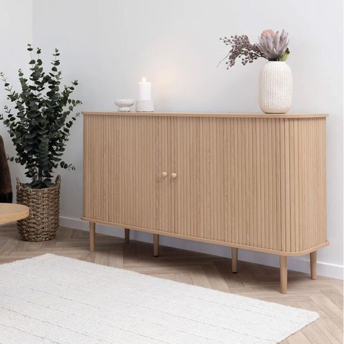 Buffet 2 Portes Coulissantes En Mdf Et Pin Naturel - Erika