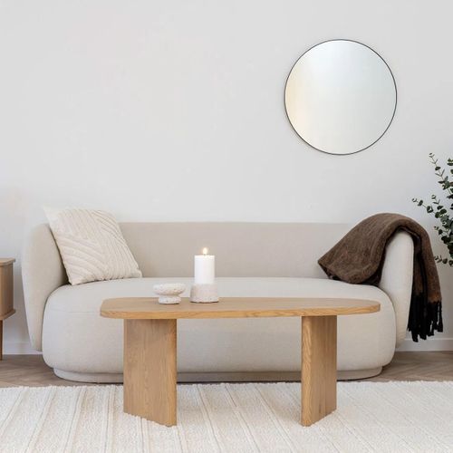 Table Basse En Mdf Aspect Bois Clair Pieds Asymétriques - Valentiane