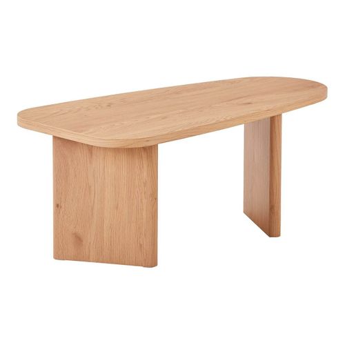 Table Basse En Mdf Aspect Bois Clair Pieds Asymétriques - Valentiane