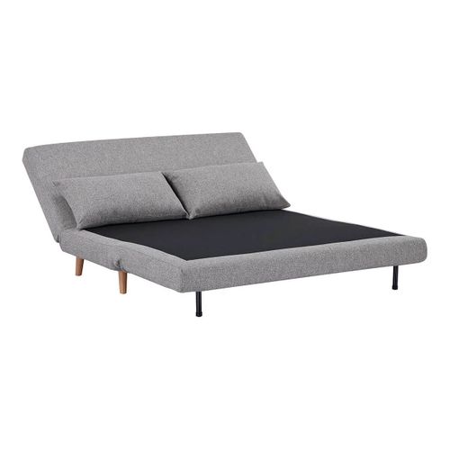 Chauffeuse 2 Places Convertible Tissu Gris Chiné Avec Coussin - Brewen