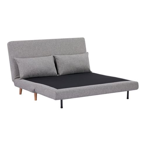 Chauffeuse 2 Places Convertible Tissu Gris Chiné Avec Coussin - Brewen