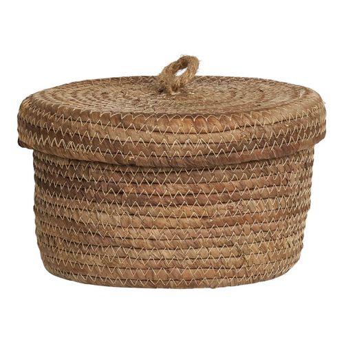 Lot De 2 Panières Rondes Avec Couvercle En Bananier - Sofiane