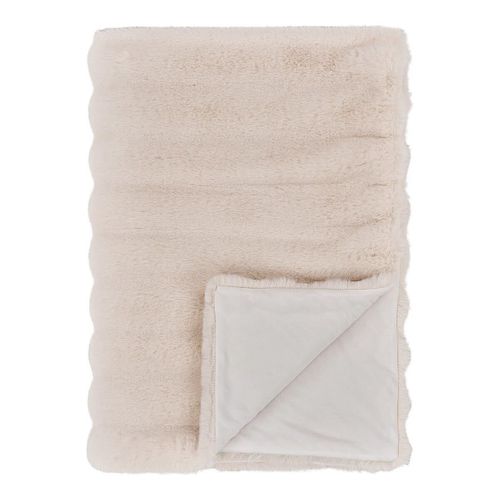 Plaid 130x180cm Fourrure Synthétique Doublé Polyester Ivoire - Ingvar