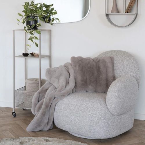 Plaid 130x180cm Fourrure Synthétique Doublé Polyester Beige - Ingvar