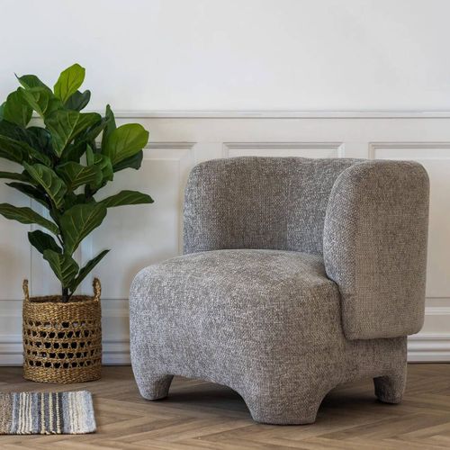 Fauteuil Crapaud Design Tissu Bouclette Marron - Rakel