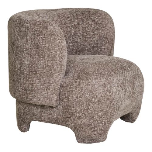 Fauteuil Crapaud Design Tissu Bouclette Marron - Rakel