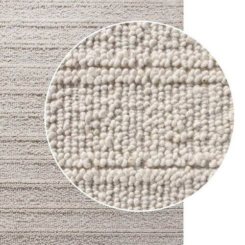 Tapis 200x300cm Tissé Main Bouclettes Ivoire Lignes En Relief - Yorick