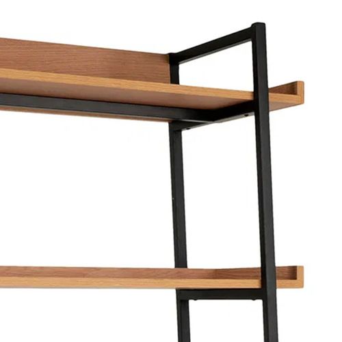 Etagère 6 Niveaux Mdf Structure Acier Noir - Sakaria