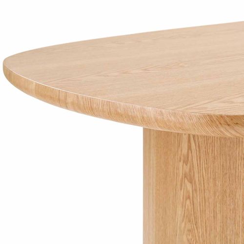 Table Repas Fixe Coins Arrondis 2 Piètements Larges Placage Frêne - Sierra