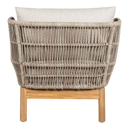 Bain De Soleil En Acacia Et Corde Beige Avec Coussins - Loriena