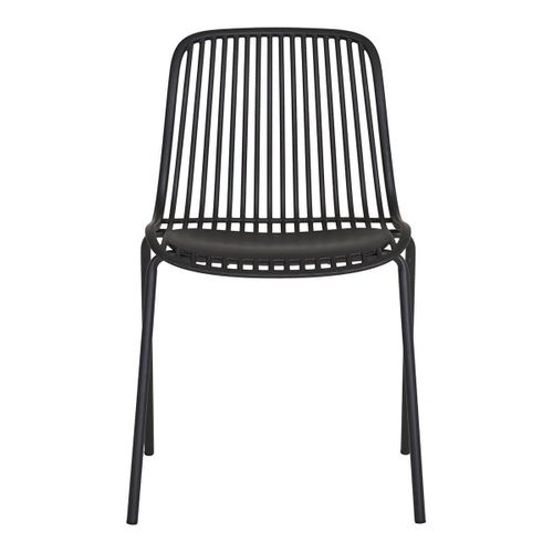 Lot De 4 Chaises De Jardin En Polypropylène Laqué Noir Empilables - Tiyana