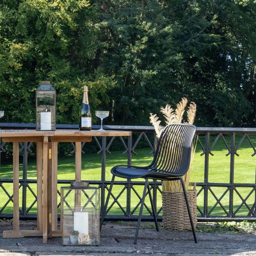 Lot De 4 Chaises De Jardin En Polypropylène Laqué Noir Empilables - Tiyana