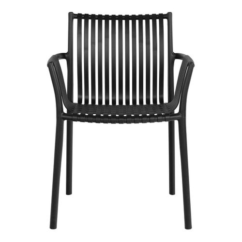 Lot De 2 Fauteuils De Table De Jardin En Polypropylène Laqué Noir - Stoly