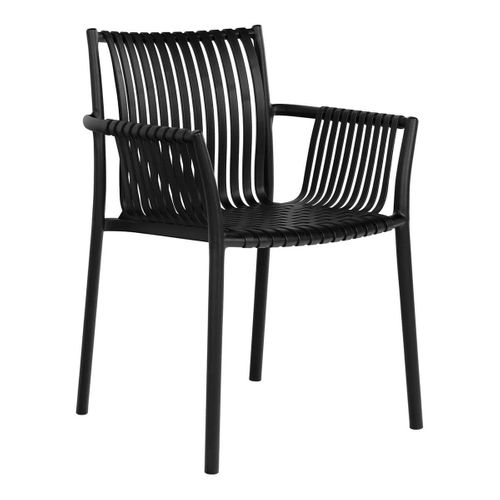 Lot De 2 Fauteuils De Table De Jardin En Polypropylène Laqué Noir - Stoly