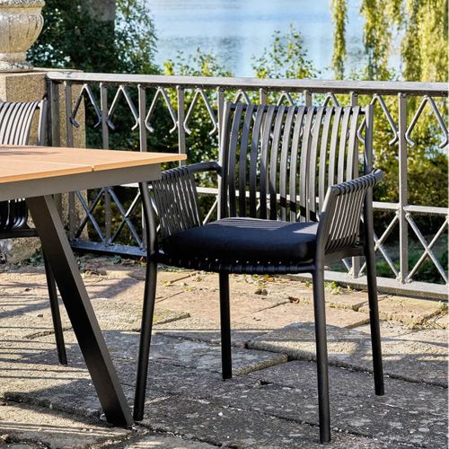 Lot De 2 Fauteuils De Table De Jardin En Polypropylène Laqué Noir - Stoly