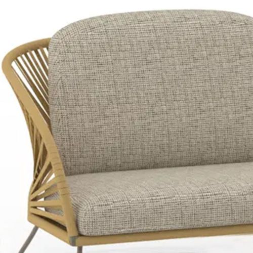 Salon De Jardin Complet Tables Gigogne Beige En Acier Et Imitation Rotin - Noalia