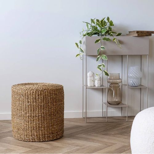 Pouf En Jonc De Mer Naturel Tressé Ø40cm - Rivalia