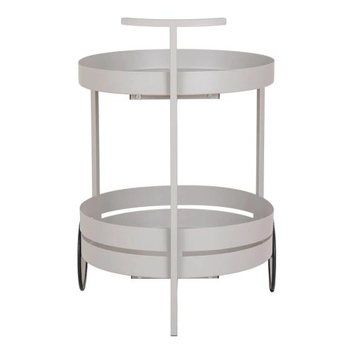 Desserte Ronde En Métal Gris Clair 2 Niveaux - Benji