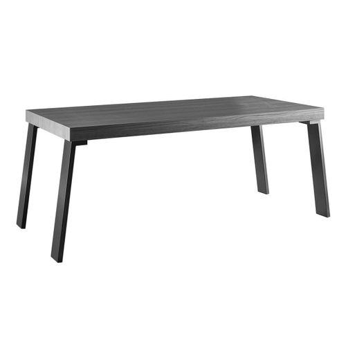 Table Repas Aspect Chêne Noir Pieds Métal Noir - Kansas Black