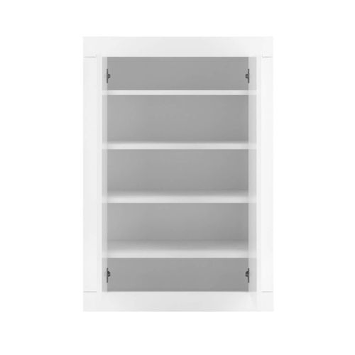 Meuble D'entrée 2 Portes 4 Étagères Blanc Laqué Weiss - Otello