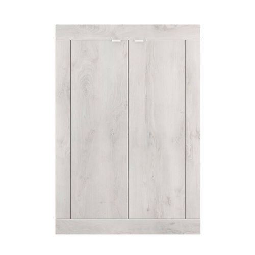 Meuble D'entrée 2 Portes 4 Étagères Aspect Bois Blanchi - Rovica