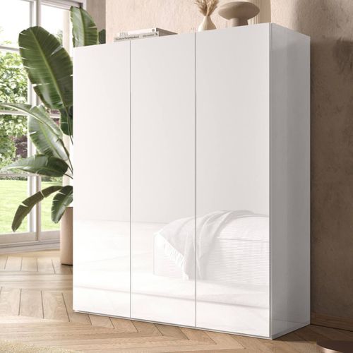 Meuble à Chaussures 3 Portes 8 Étagères Laqué Blanc - Maheline