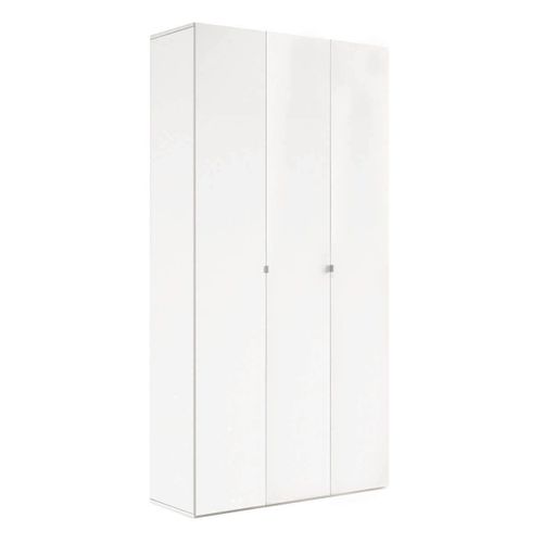 Armoire à Chaussures 3 Portes 12 Étagères Laqué Blanc - Maheline