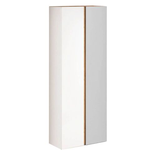 Armoire à Chaussures 2 Portes 1 Miroir Blanc Et Aspect Bois Finition Cadiz - Kader