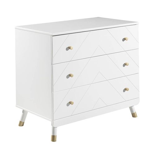 Table à Langer Et Commode 3 Tiroirs Motif Graphique - Tiny White