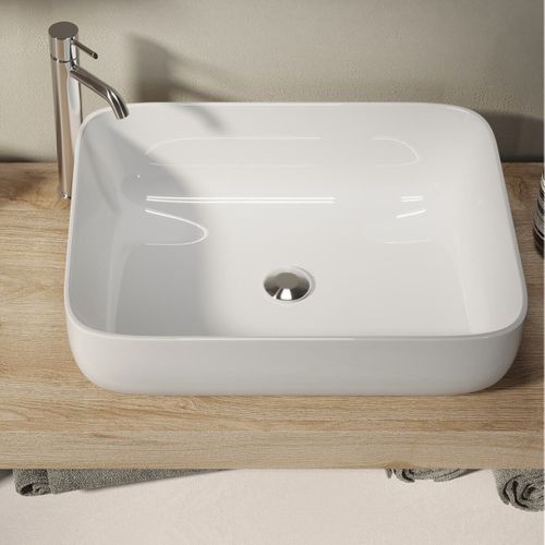 Meuble Vasque 92cm 2 Tiroirs Beige Laqué Et Aspect Bois Finition Cadiz - Arturo