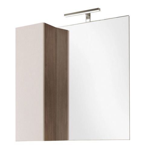 Meuble Vasque 78cm Suspendu + Miroir Beige Et Aspect Bois Finition Mercure - Arturo