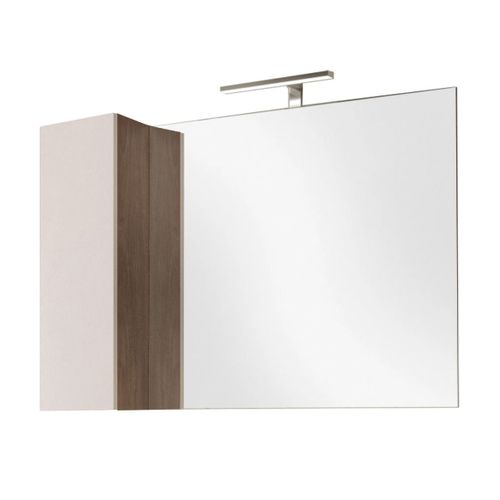 Ensemble Meuble Vasque 110cm + Colonne Pivotante Beige Et Aspect Bois Mercure - Arturo