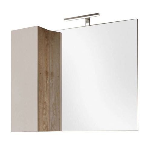 Ensemble Meuble Vasque 92cm + Colonne Beige Et Aspect Bois Cadiz - Arturo