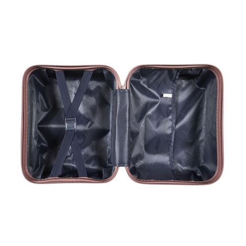 Lot De 3 Valises Roses Poudrées (13l-107l) Avec Vanity, Roues Pivotantes 360°, Poignée De Traction