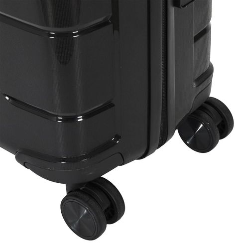 Lot De 3 Valises Noire (13l-107l) Avec Vanity, Roues Pivotantes 360°, Poignée De Traction Et Cadena