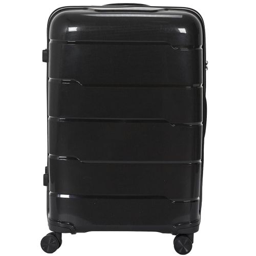Lot De 3 Valises Noire (13l-107l) Avec Vanity, Roues Pivotantes 360°, Poignée De Traction Et Cadena