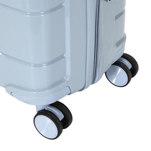 Lot De 3 Valises Bleues Gris (13l-107l) Avec Vanity, Roues Pivotantes 360°, Poignée De Traction