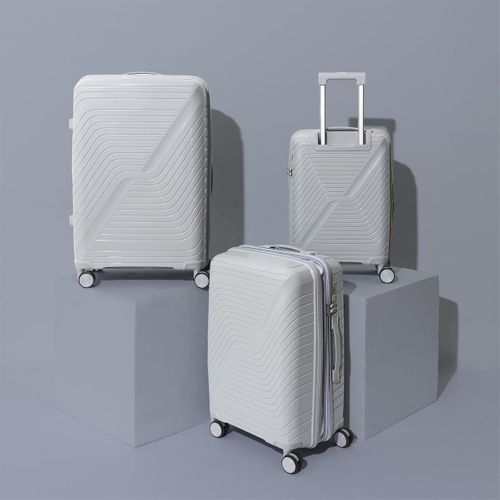 Lot De 3 Valises Extensibles Grises Avec Roues Pivotantes 360°, Cadenas Sécurisé à Code - Osloa