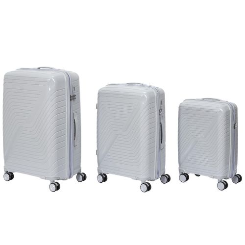 Lot De 3 Valises Extensibles Grises Avec Roues Pivotantes 360°, Cadenas Sécurisé à Code - Osloa